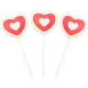 2 x Fruidles 20-Count Red Double Heart Tattoo Lollipop Sucker, White Shaped Lollipop with Red Heart, 10g Individually Wrapped Candy