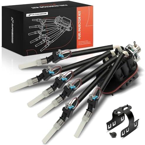 A-Premium Fuel Injector Assembly w/Return Fuel System Compatible with Chevy Chevrolet & GMC Models - V6 4.3L - Silverado 1500, Sierra 1500, Blazer, C/K1500, Savana/Express 1500/2500, Jimmy, Safari