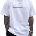 SOLY HUX Men's Graphic T-Shirts Casual Letter Print Crew Neck Short Sleeve Tops Summer Tees (White, M)
