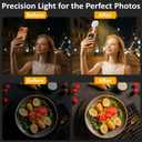 2 x Foldable Magnetic Phone Selfie Light: No Camera Blocking CRI 95+ with Mirror & Adjustable & Rechargeable for Selfies/Photography/Vlog/Conference/Video Recording/Content Creator (White)