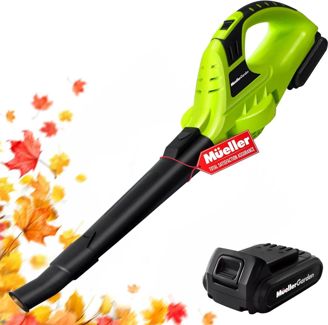 Mueller UltraStorm Cordless Leaf - Snow Blower, 130 MPH, 180 CFM Powerful Motor, Electric Leaf Blower for Lawn Care, Battery Powered Blower for Snow