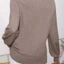 MEROKEETY Women's 2025 Fall Long Sleeve Sweater V Neck Winter Tops Casual Lightweight Knit Pullover Shirts (Brown, M)