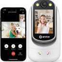 ANNKE Video Calling Indoor Security Camera with 2.8 inch Screen, One-Click Call, Two-Way Video WiFi Camera for Home Pet/Cat/Dog, Pan & Tilt, AI Motion Detection, Baby/Elderly/Puppy Monitor