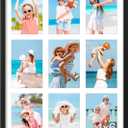 decorUhome 14x20 Picture Frames Collage Wall Decor, Display 9Pcs 4x6 Photos with Mat or 1Pcs 14x20 Unmatted, 9 4x6 Collage Picture Frames for Wall Mounting, Black