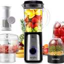 SANGCON 5 in 1 Blender and Food Processor Combo for Kitchen, Small Electric Food Chopper for Meat and Vegetable, 350W High Speed Blenders with 2 Speeds and Pulse for Smoothies and Shakes