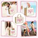 KongMoTree Bride Wedding Tote Bag, Coquette Bow Tote Bag with Floral for Wedding Bachelorette Party Honeymoon Travel