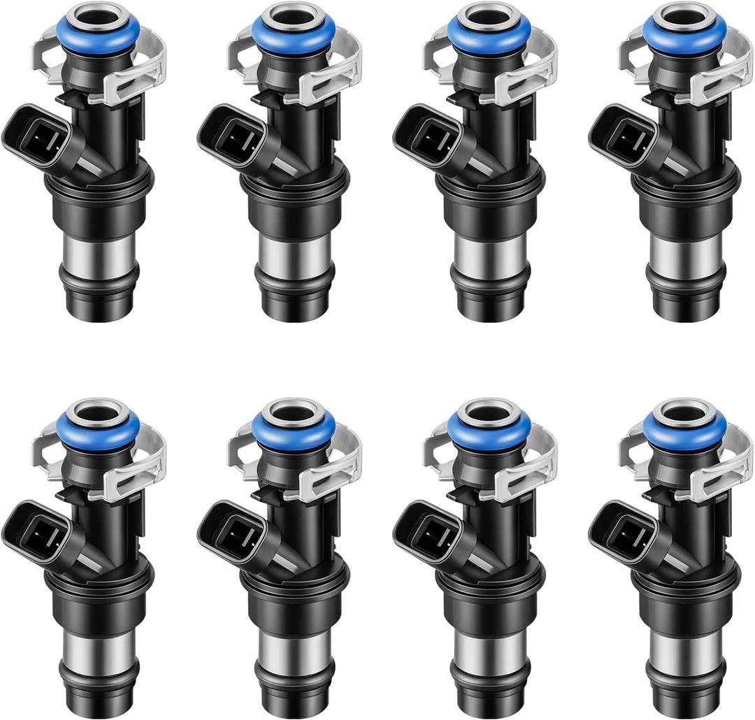 2 Holes 8Pcs Fuel Injectors Compatible with Chevy Chevrolet Tahoe Silverado Suburban Express 1500 2500 3500 GMC Sierra Yukon Cadillac Escalade Buick Rainier 4.8L 5.3L 6.0L Replace 17113553