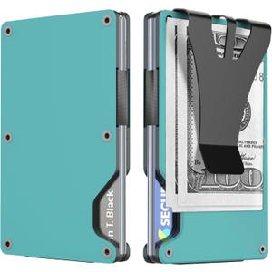 Men's WalletsSlim Wallet for menWallet mensRfid wallet Card Wallet Metal Wallet for men, Credit Card Holder. (Mint Blue)