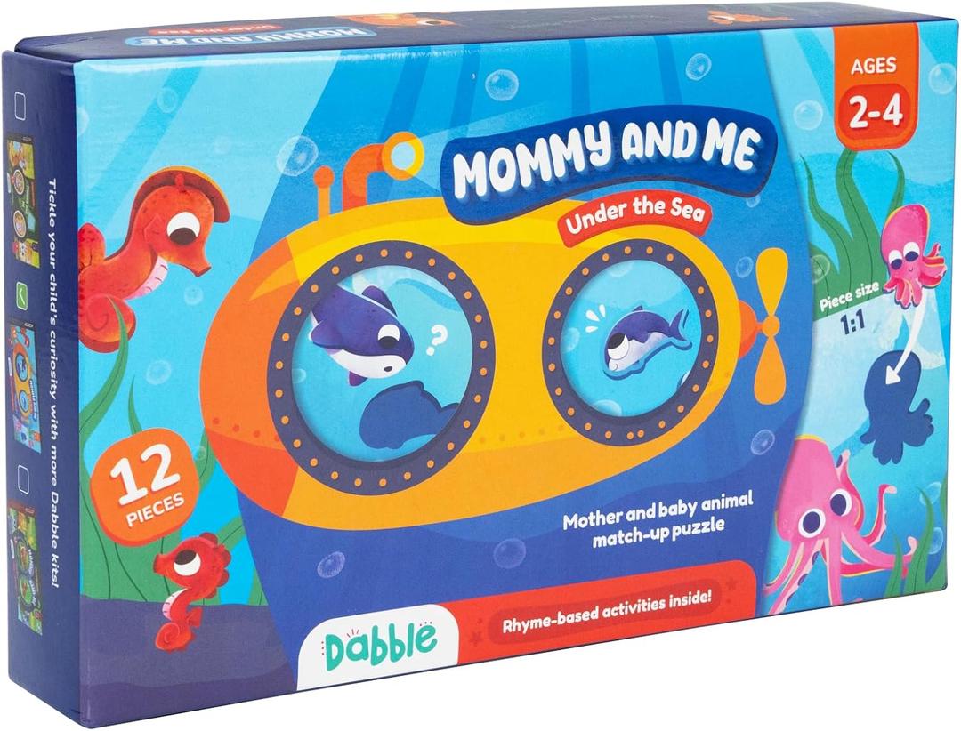 LoveDabble Mother and Baby Animal Match Puzzle - Mommy and Me - Under The Sea | Puzzles for Kids Ages 2-4 | Animal Puzzles for Toddlers and Kids (Large)