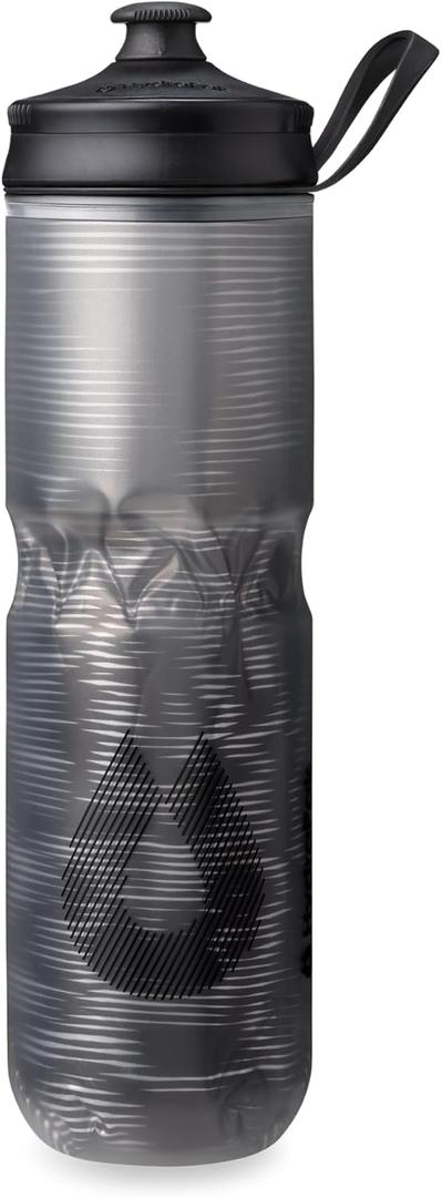 HydraPak | Polar Bottle - Polar Sport Insulated Water Bottle - BPA-Free, Sport & Bike Squeeze Bottle with Handle (Pulse Black, 700ml / 24oz)