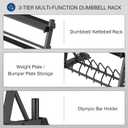 ULTRA FUEGO Dumbbell Rack 3-Tier Weight Plate Rack Storage Stand for Dumbbell/Kettlebell/Weight Plate and Curl Bar