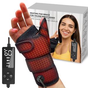 sticro Wrist Thumb Brace Heating Pad for Arthritis and Carpal Tunnel Relief, Hand Heating Pad for Sprains Trigger Thumb, Tendonitis Pain Relief - Left Right Hand