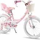 JOYSTAR Unicorn Kids Bike for Girls Ages 2-9 Years Old, 18" Kids Bike with Training Wheels, Doll Seat, Streamers and Basket, Toddler Girls Bike, Multiple Colors