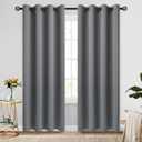 COSVIYA Grommet Room Darkening Curtains 84 inch Length 2 Panels,Thick Polyester Light Blocking Insulated Thermal Window Grey Curtain Drapes for Bedroom/Living Room,52x84 inches