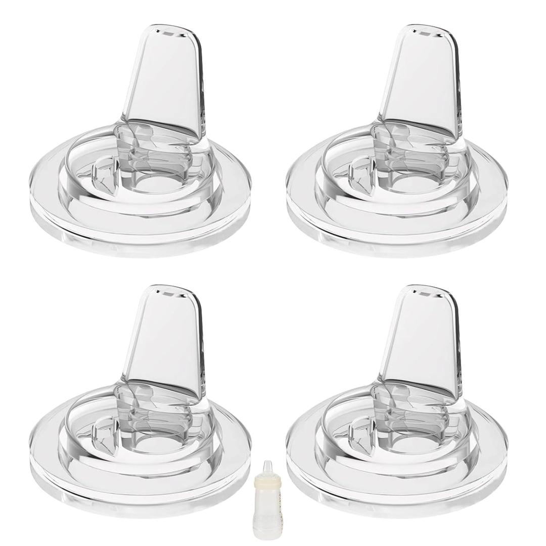 Spout Sippy Nipples for Mam Baby Bottles, Transition Cup Food Grade Silicone Soft Nipple 6m+, Pack of 4