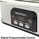 Magnifique 4 Quart Casserole Digital Slow Cooker, Premium Ceramic Bakeware for Oven, Dishwasher Safe Baking Dish, White