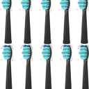 Toothbrush Heads for FairyWill, Replacement Brush Heads for Fairy Will, Electric Toothbrush Replacement Heads for Fairywill FW-507/508/551/515/917/959, FW-D1/D3/D7/D8 (10 Count (Pack of 1), Black)