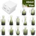 TBWIND 12pcs Green Glass Bud Vases Set, Small Vases for Flowers, Bud Vase for Centerpieces in Bulk, Mini Vintage Vase for Wedding Decorations, Office and Home Table Flower Dcor