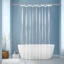 EurCross Small Extra Long Clear Shower Curtain Liner 60 inch Wide by 84 inches Length with 5 Magnet Weights and Hooks, 9G Premium PEVA See Through Small Plastic Shower Curtain 60x84