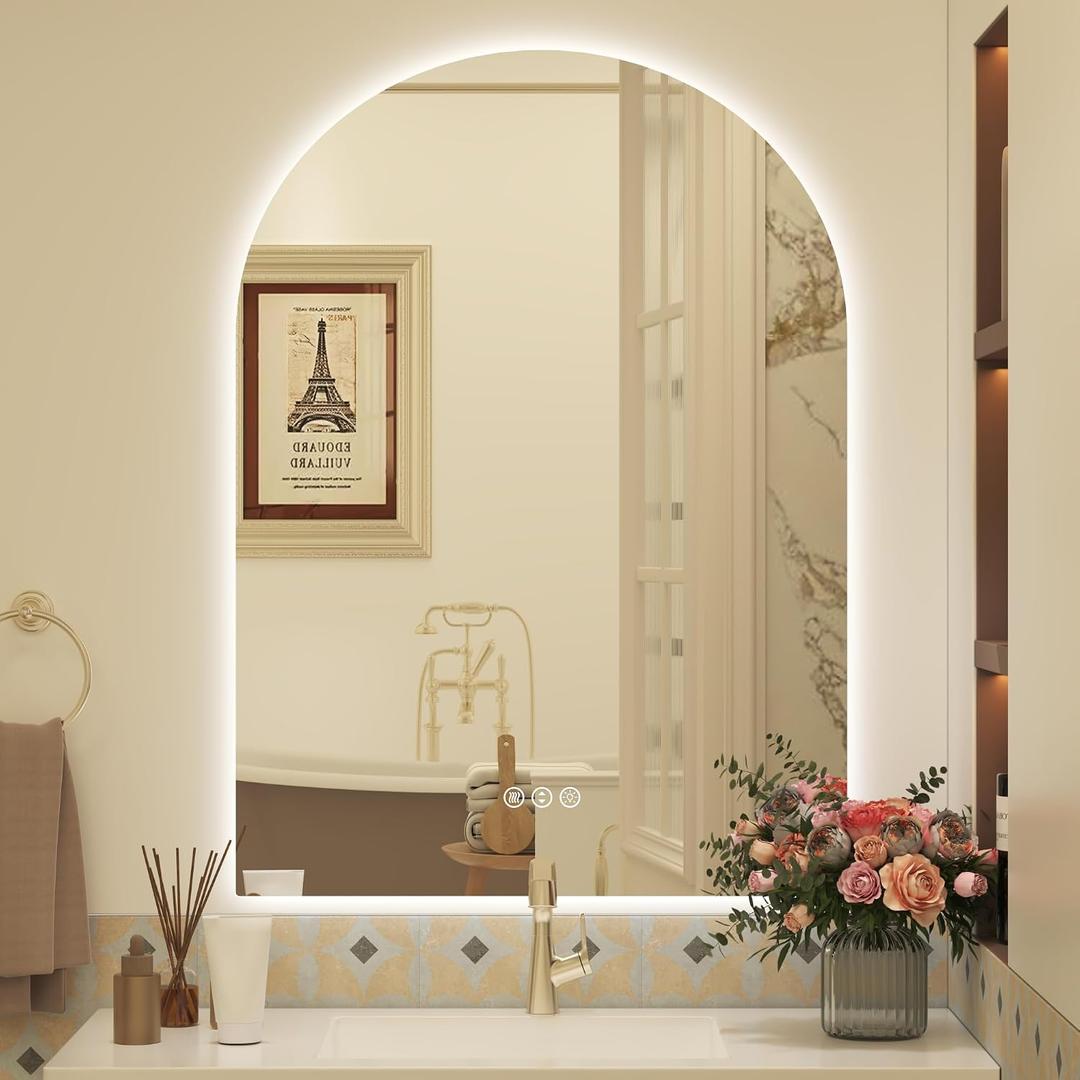 22x30 Arched Backlit LED Lighted Bathroom Mirror