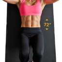 Rubber King Multi-Purpose Exercise Mat - 100% Recycled Thick Rubber Mat for Home Gym Flooring, Non-Slip, Low-Odor Durable Workout Mat for Indoor/Outdoor, Shoe-Friendly (2 Feet x 6 Feet x 3mm Thick, Black)