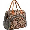 FlowFly Insulated Lunch Bag Wide-Open Lunch Box Large Tote Leakproof Cooler with Drink Holder and Multi Pockets for Women Men Adult Kids Work Picnic Travel Beach Hiking, Leopard