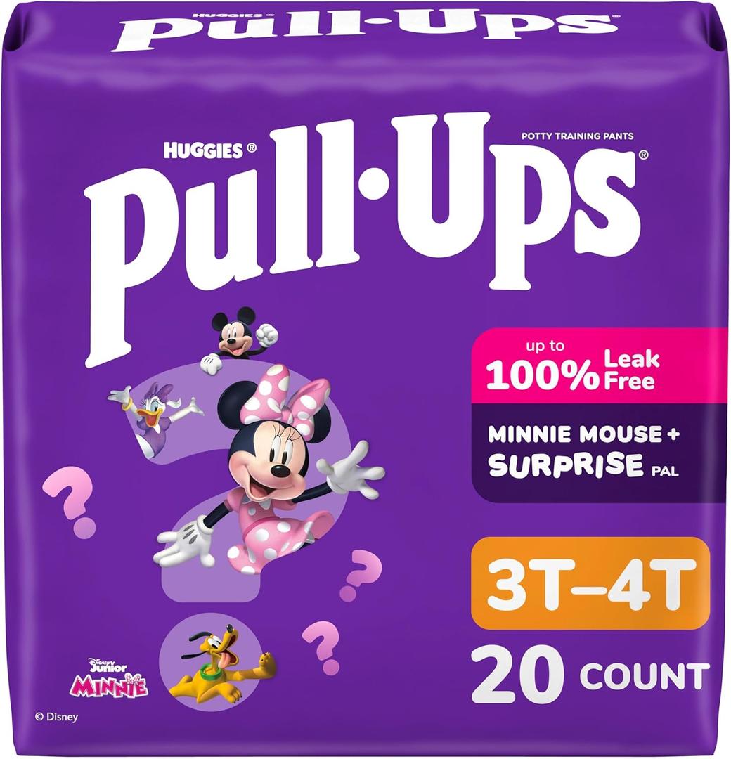 Pull-Ups Girls' Potty Training Pants, Size 3T-4T Training Underwear (32-40 lbs), 40 Count