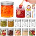 Accguan 16oz Mason Jars with Lids, Wide Mouth Mason Jars,Food Sorage Cntainer Ecellent Coice for Honey,Drinking,Spice Jars,Canned Goods,DIY Projects,Jam,Wedding Favors,Canning Jars,12 Pack