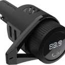 Scosche BTFM5 Bluetooth Hands-Free Car Kit with Digital FM Transmitter and Dual 12W USB Charging Ports For Vehicles (Black)