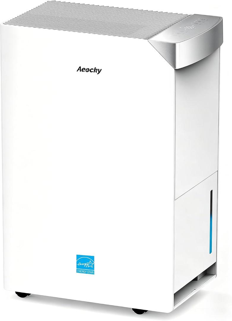 AEOCKY 105 Pint/D Energy Star Version 6.0 Dehumidifier, 5500 Sq.Ft Smart Compressor Dehumidifier with Drain Hose, Intelligent Humidistat,for Basement,Bedroom,Home,Bathroom