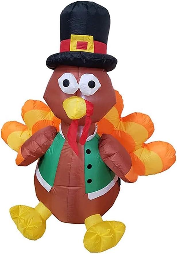 Thanksgiving Inflatables, Luminous Thanksgiving Inflatable Turkey Garden Inflatable Ornaments Blow Up Yard Decoration for Yard Decor Outdoor Lawn Garden, 3 meters