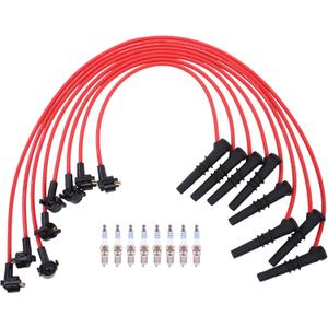 ApplianPar Spark Plug Wires and Spark Plug Set for Ford F150 F250 4.6 1997-99, E150 4.6 1997-98, Crown Victoria 1996-99, Expedition 4.6 Lobo 1997-99, for Lincoln Town Car 4.6 1996-98