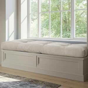 WEOAVRY 42 Inch Bench Cushions for Indoor Furniture, Super Soft Rectangle Bench seat Cushion Pad with Non-Slip Bottom, Waterproof Bench Pad for Window Porch(Beige, 42x16x4.5 Inch)