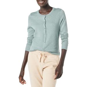 Amazon Essentials Women's Lightweight Crewneck Cardigan Sweater  (Sage Green Heather) S