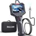 Ralcam Two-Way Articulating Borescope, Endoscope Camera with Light 0.24in/6.2mm Articulated Inspection Camera, Semi-Rigid HD Video Snake Scope for Automotive Aircraft Mechanics