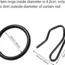 Hotop 60 Pieces 1.65 Inch Metal Drapery Curtain Rings Curtain Hanging Rings and 60 Pieces Metal Drapery Pin Hooks for Drapes Window Door Shower (Black)