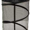 2PCS Large Collapsible Round Popup Laundry Hamper with Lid,Foldable Mesh Hamper with Reinforced Handles and Solid Bottom,White and Black Laundry Basket