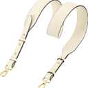 Uxcell PU Leather Purse Strap, 41.7"-45.3" Adjustable Crossbody Replacement Straps 1.5" Width for Handbags, Shoulder Bag (Cream, Gold Clasp)