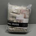 5x7 Area Rugs Beige Low Pile Indoor Washable Trendy Faded Style Rugs for Bedroom Living Room Dining Room Foldable Non-Slip Thin Print Home Office Mat