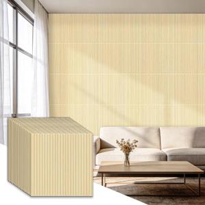 RITOLLO 16-Pack PVC Slat Wall Panels for Interior Wall Decor, 19.7 x 19.7in 3D Fluted Panels, Cuttable Drop Ceiling Tiles for Bathroom, Studio and TV Background, Water-Proof & Renter-Friendly(Oak)