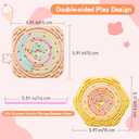 2 Pack Sensory Activity Board with 20 Random-Color Strings, Double-Sided Silicone Sensory Fidget Toy for Kids and Adults with Autism, ADHD, Silent, Stress Relief, Calming, Focus, Gift for Girls Boys