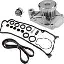 Engine Timing Belt Kit with Water Pump | Compatible with 2001-2005 Honda Civic HX EX LX GX DX 1.7L L4 SOHC 16V Engine | Replaces# TCK312, TBK312