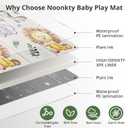 NOONKTY 79x71 Extra Large Baby Play Mat for Floor, Foldable Foam Playmat for Babies 0-12 Months & Kids, Non-Toxic Waterproof Baby Mat for Floor, Thick Playpen Mat for Tummy Time Crawling, Lion