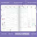 GoGirl Weekly Schedule Planner Hourly Work & Life Planner with Time Slots Vertical Agenda Organizer for Daily Productivity, A5 (Lavender)