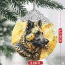 German Shepherd Dog Christmas Ornament - Stained Glass Tree Decoration, Xmas Gift for Dog Lovers