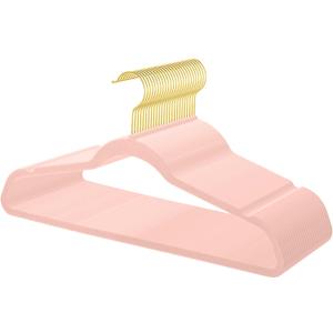 36-Pack Premium Velvet Hangers with Gold Hooks - Space-Saving Non-Slip Heavy-Duty Clothes Hangers for Coats, Suits, Dresses, and Sweaters - Slim Design, Closet Organizer(Blush Pink+Gold)
