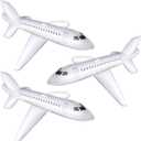 Syhood 6 Pcs 40 Inch White Large Inflatable Airplane Balloon Aviation Themed for Outdoor Birthday Party Gifts Swimming Pool Decorations Toys (40 Inch)