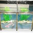 470 Gallon PVC Canvas Aquarium Fish Pond, Above Ground Aquarium Pool with Transparent Clear Viewing Panel, Indoor Outdoor Portable Pond for Koi Goldfish Backyard Garden Decoration