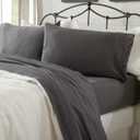 Cotton Jersey Knit Queen Sheet Set - Ultra-Soft, Stretchy, Heathered Melange Dark Grey Bed Sheets - Cozy, Soft T-Shirt Sheet & Pillowcase Set (Charcoal)