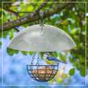 2 Pcs 10 Inch Squirrel Baffles Plastic Bird Feeders Protective Cover Dome Rain Proof with Hooks for Hanging Bird Seed Covers Rain Guards(Clear, Blue)